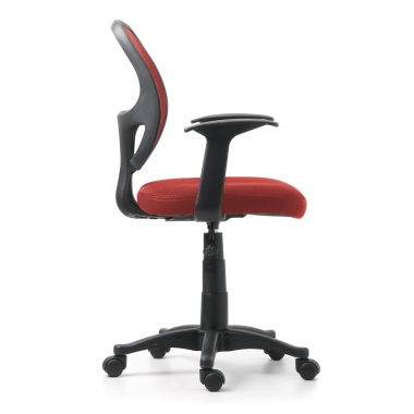 cheap office chair red one mesh fixed armrests 4