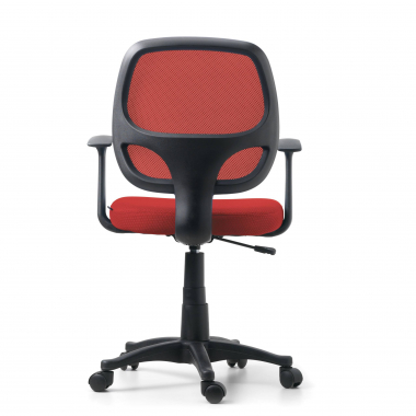 cheap office chair red one mesh fixed armrests 6