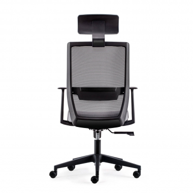 swivel chair gray with headrest mesh movable armrests lumbar support headrest 7