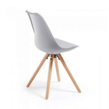 scandinavian chair gray chair wooden legs plastic no armrests 4