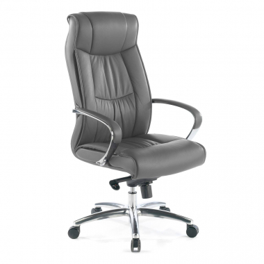 office chair gray high back natural leather natural skin upholstered armrests 1