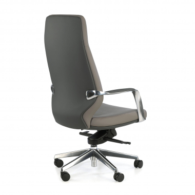 office chair gray high back bicolor synthetic leather upholstered armrests 6