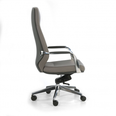 office chair gray high back bicolor synthetic leather upholstered armrests 4