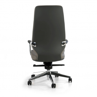 office chair gray high back bicolor synthetic leather upholstered armrests 7