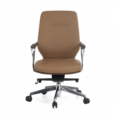 office chair brown low back bicolor synthetic leather upholstered armrests 3