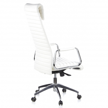 office chair white natural leather natural skin upholstered armrests headrest 6