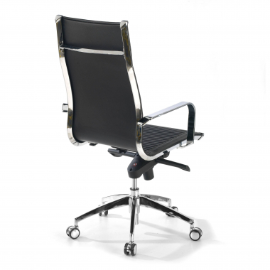 office chair black chromed frame faux leather synthetic leather fixed armrests 6