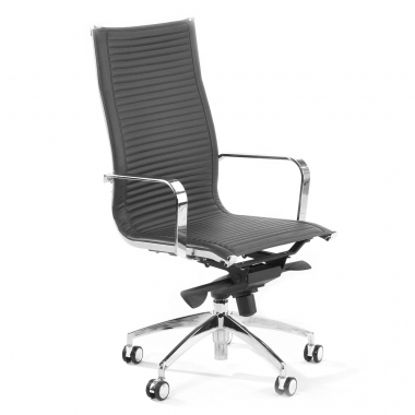 office chair gray chromed frame faux leather synthetic leather fixed armrests 1
