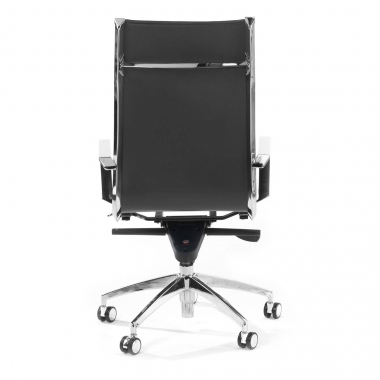 office chair gray chromed frame faux leather synthetic leather fixed armrests 7