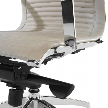 office chair beige chromed frame faux leather synthetic leather fixed armrests 8