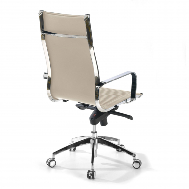 office chair beige chromed frame faux leather synthetic leather fixed armrests 6