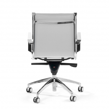 office chair white chromed frame faux leather synthetic leather fixed armrests 7