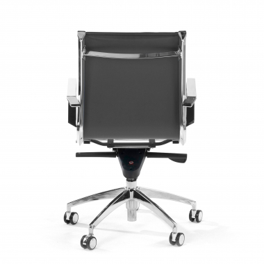office chair gray chromed frame faux leather synthetic leather fixed armrests 6