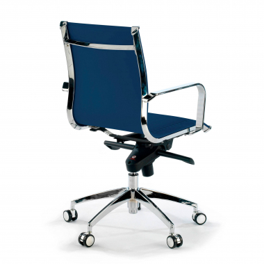 office chair blue chromed frame faux leather synthetic leather fixed armrests 5