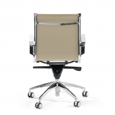 office chair beige chromed frame faux leather synthetic leather fixed armrests 7