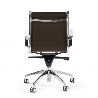 office chair brown chromed frame faux leather synthetic leather fixed armrests 6