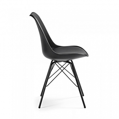 visitor chair black chair metal leg plastic no armrests 3