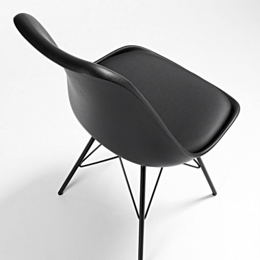 visitor chair black chair metal leg plastic no armrests 4