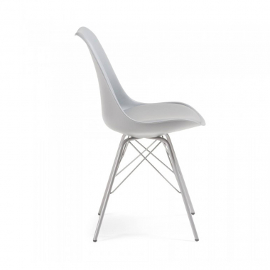visitor chair gray chair metal leg plastic no armrests 3