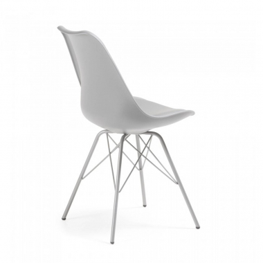 visitor chair gray chair metal leg plastic no armrests 6