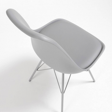 visitor chair gray chair metal leg plastic no armrests 5