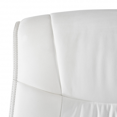 visitor chair white sled base natural leather natural skin upholstered armrests 9