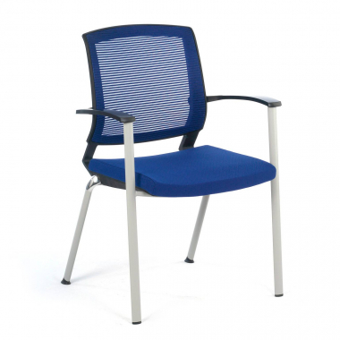 visitor chair blue adam mesh fixed armrests 1