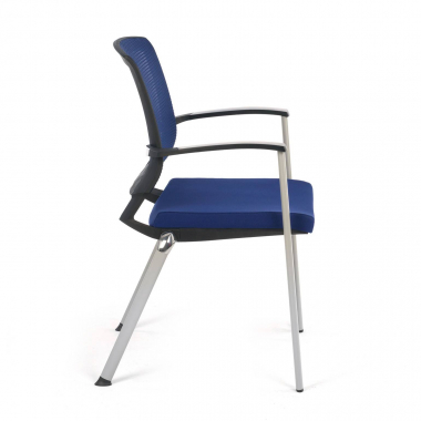 visitor chair blue adam mesh fixed armrests 6