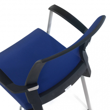 visitor chair blue adam mesh fixed armrests 4