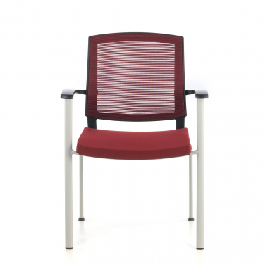 visitor chair red adam mesh fixed armrests 3