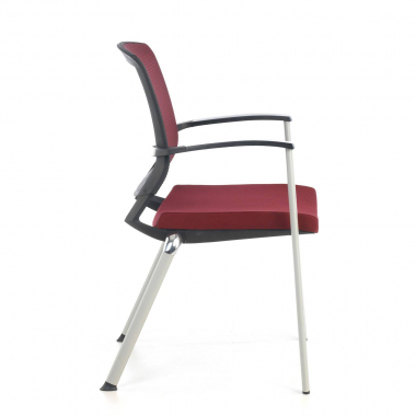 visitor chair red adam mesh fixed armrests 6