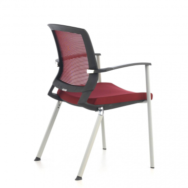 visitor chair red adam mesh fixed armrests 7