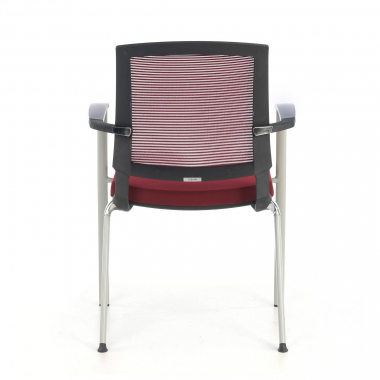 visitor chair red adam mesh fixed armrests 8