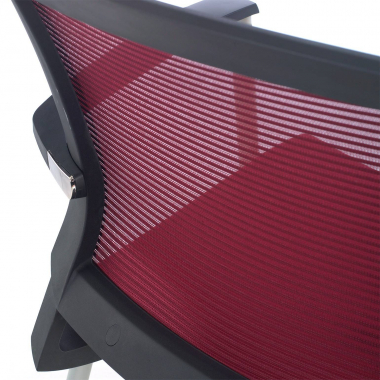 visitor chair red adam mesh fixed armrests 5