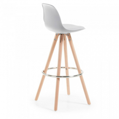 kitchen stool gray stool wooden legs synthetic leather no armrests 5