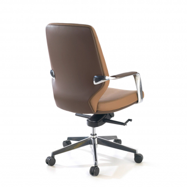 office chair brown low back bicolor synthetic leather upholstered armrests 6