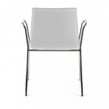 visitor chair white with arms synthetic leather fixed armrests 7