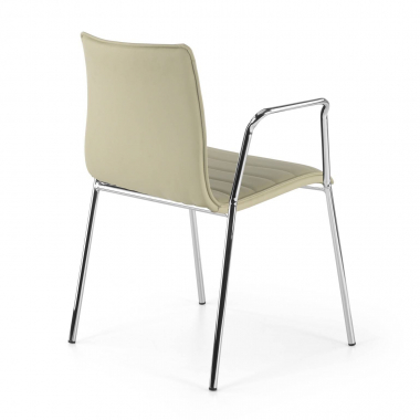 visitor chair beige with arms synthetic leather fixed armrests 6