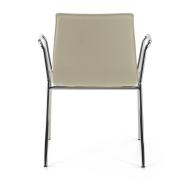 visitor chair beige with arms synthetic leather fixed armrests 7