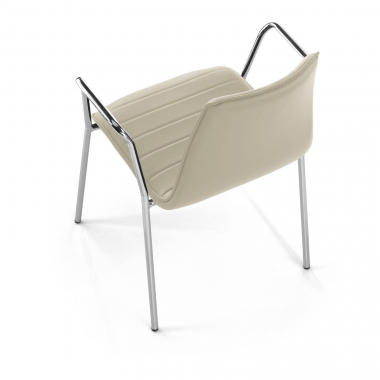 visitor chair beige with arms synthetic leather fixed armrests 5