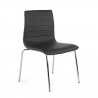 Alisa Visitor Chair with arms, Chrome structure, Faux leather