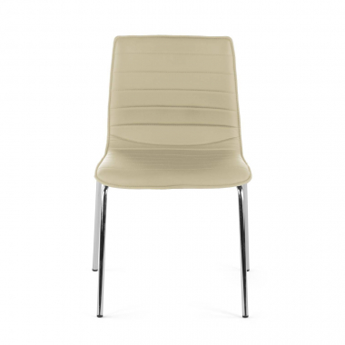 visitor chair beige 4 legs synthetic leather no armrests 6