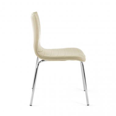 visitor chair beige 4 legs synthetic leather no armrests 3