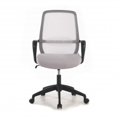 swivel chair gray black frame mesh fixed armrests 3