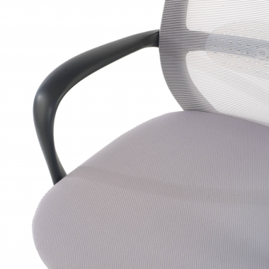 swivel chair gray black frame mesh fixed armrests 5