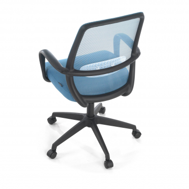 swivel chair blue black frame mesh fixed armrests 8