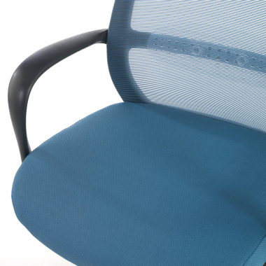 swivel chair blue black frame mesh fixed armrests 4