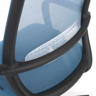 swivel chair blue black frame mesh fixed armrests 5