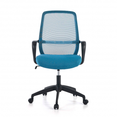 swivel chair blue black frame mesh fixed armrests 3