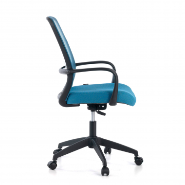 swivel chair blue black frame mesh fixed armrests 6